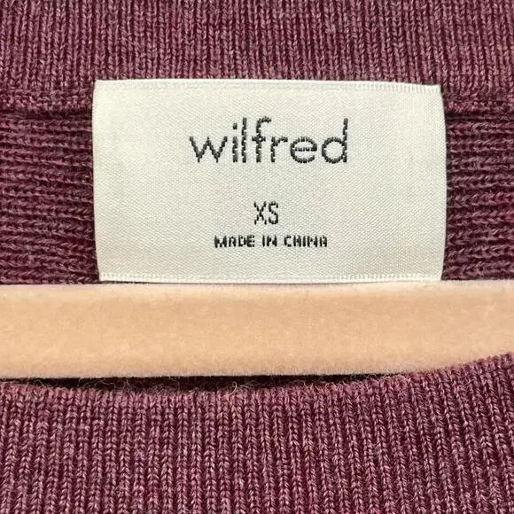 Wilfred Aritzia Sweater Womens XS Merino Wool Cropped Tie Cuff Bell Sleeve - Picture 2 of 9